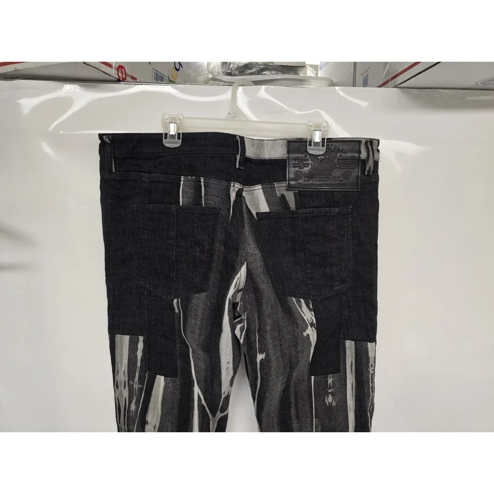 Diesel Mens D-KRAS 09B35 Slim Stretch Denim Jeans Black Grey Y2K Hip Hop Size 38